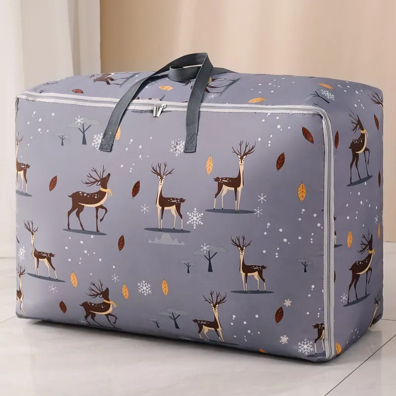 Cartoon Oxford Fabric Clothing Storage Bags with Handle and Zipper 6 Clothing Storage Bags