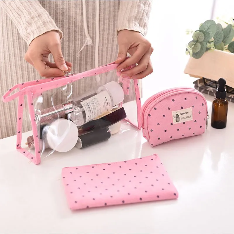 3-Set Makeup Bags Designed for Women and Girls from China Factory 5 cosmetic bag 3pcs