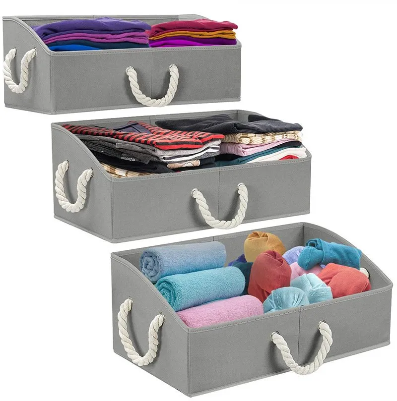 Wholesale Home Storage Non-woven Fabrics Baskets with Rope Handles 7 wholesale home storage non woven fabrics baskets
