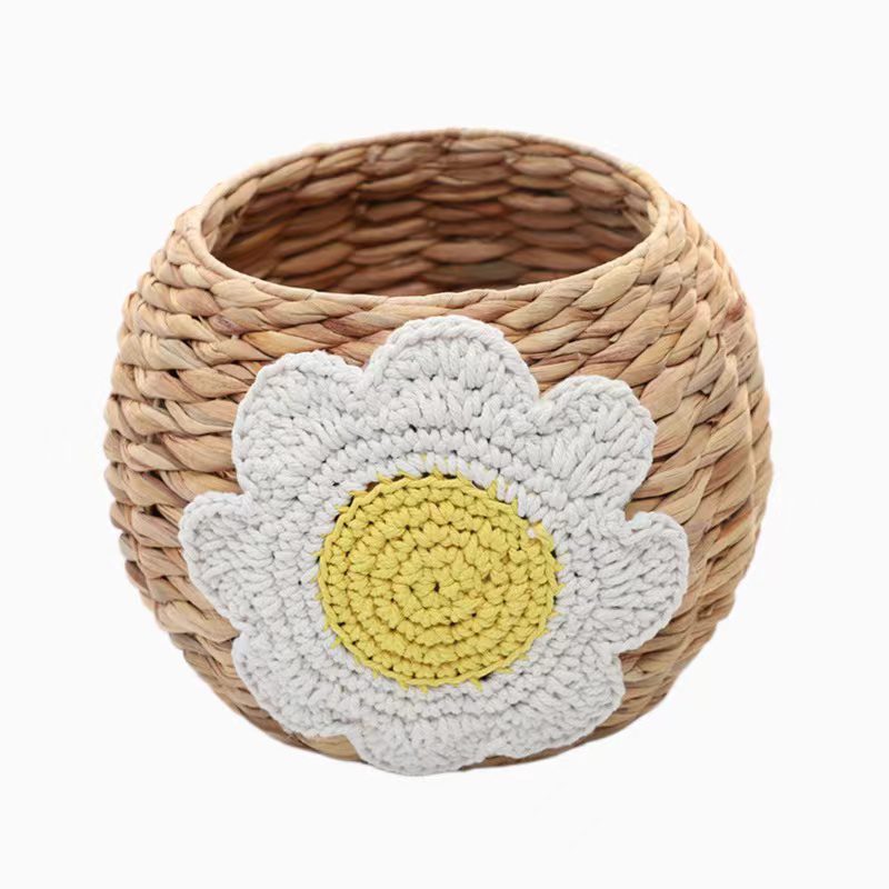 Cesta de flores em tecido