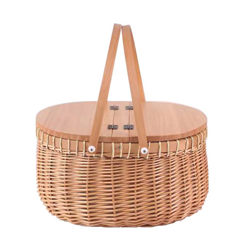 Cesta de piquenique tecida à mão