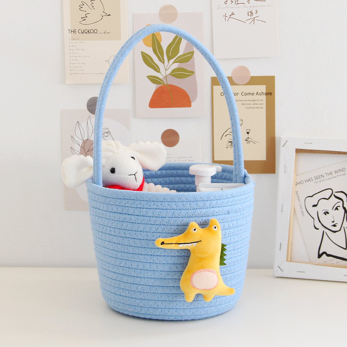 Koszyk z bawełnianego sznurka