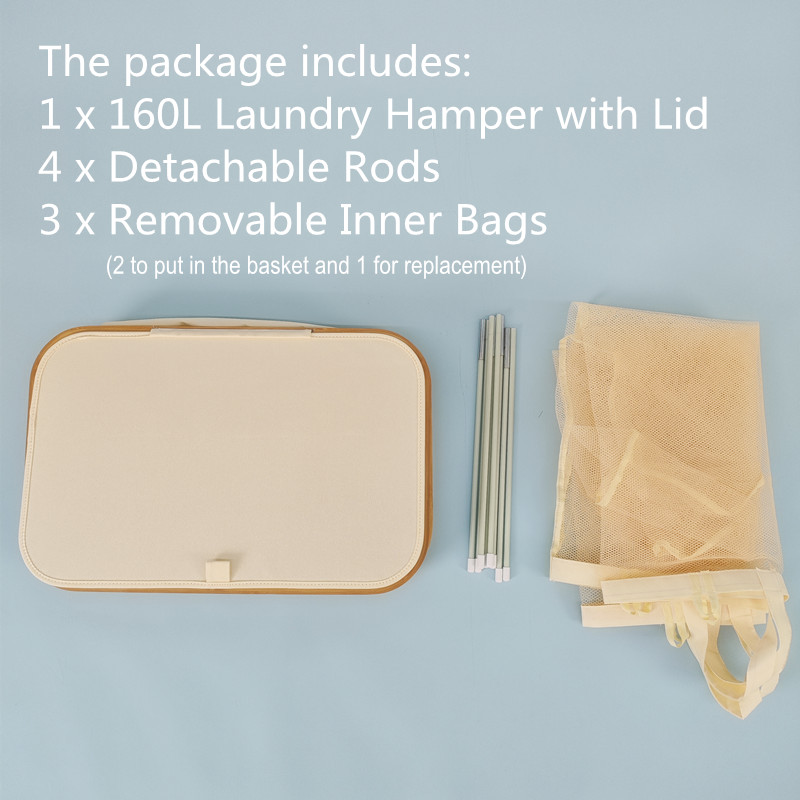 Detalle 1 Organizador de ropa de bambú con tapa