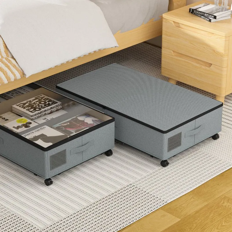 Under bed storage box with wheels