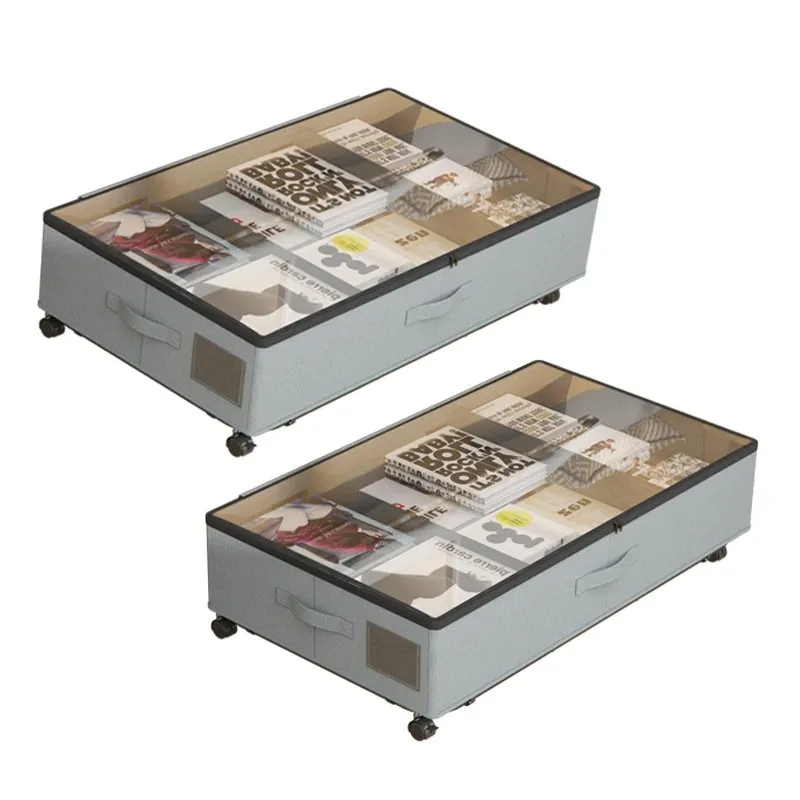 Under bed storage box with wheels