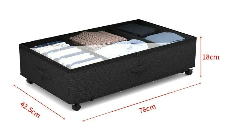 Under bed storage box with wheels
