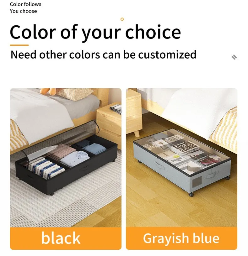 Under bed storage box with wheels