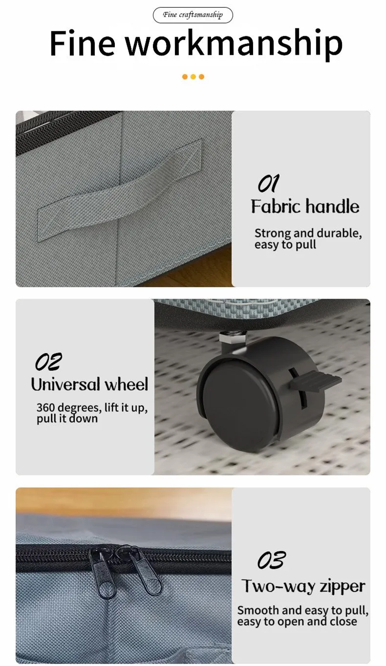 Under bed storage box with wheels
