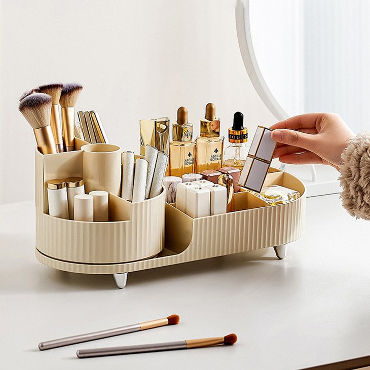 Combination rotating makeup case