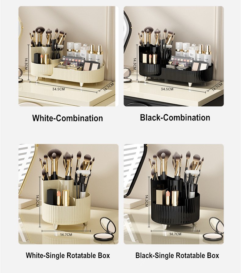 Combination rotating makeup case