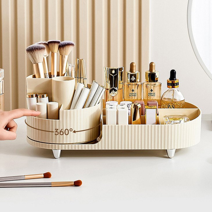 Combination rotating makeup case