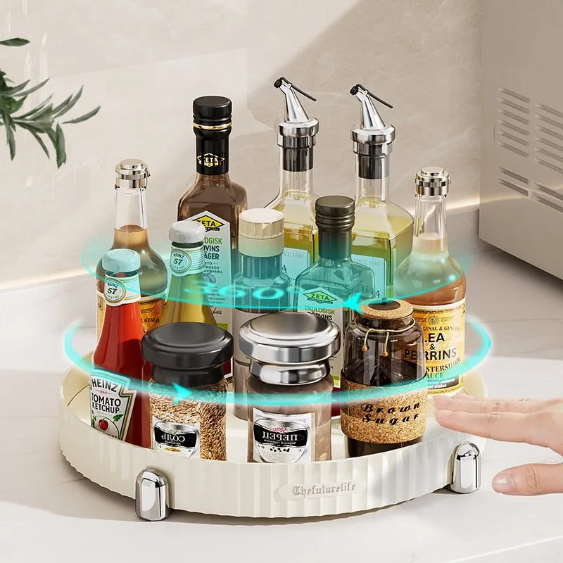Double deck kitchen spice bottle storage box - rotatable