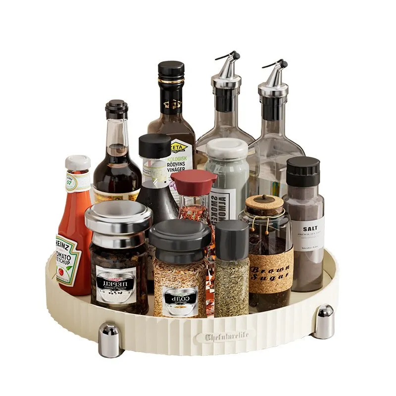 Double deck kitchen spice bottle storage box - rotatable