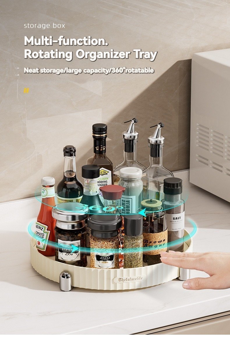 Caja doble para guardar frascos de especias de cocina - giratoria
