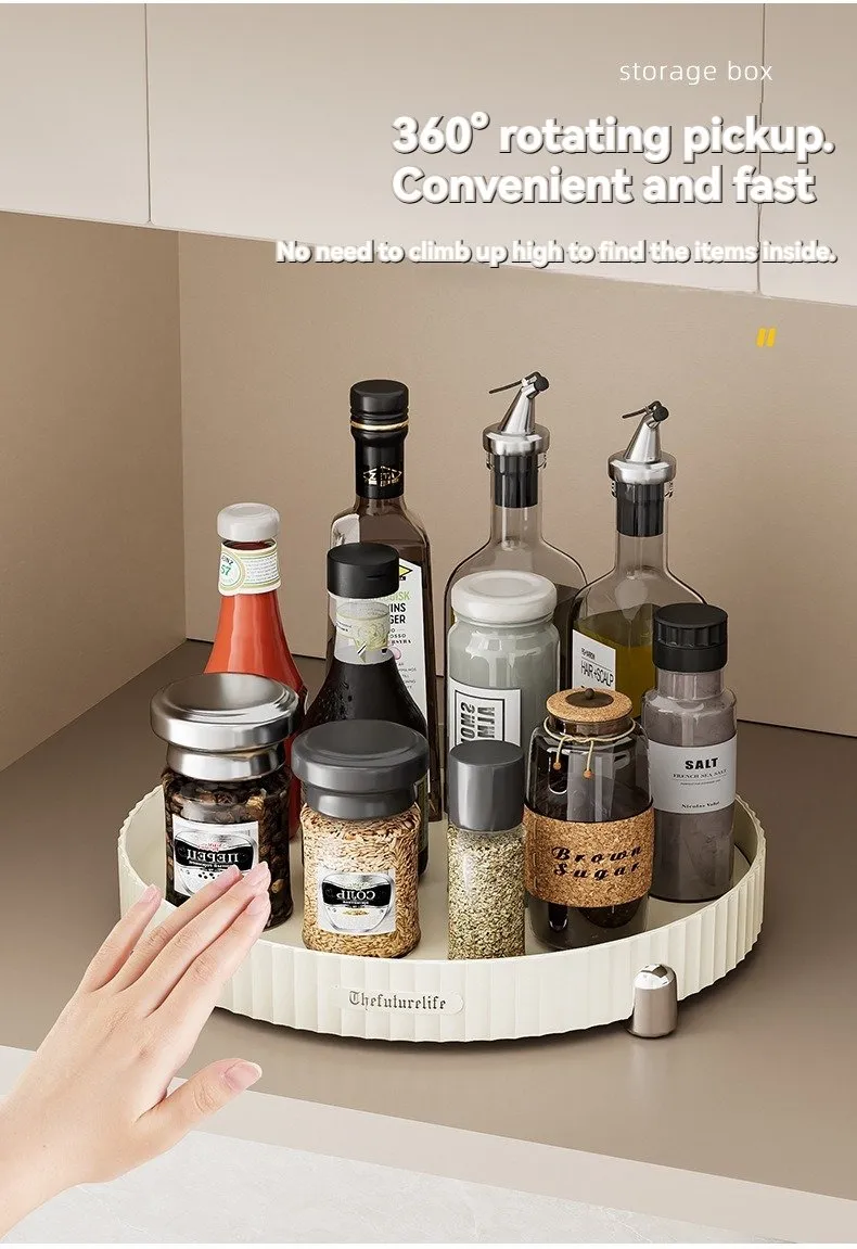 Double deck kitchen spice bottle storage box - rotatable