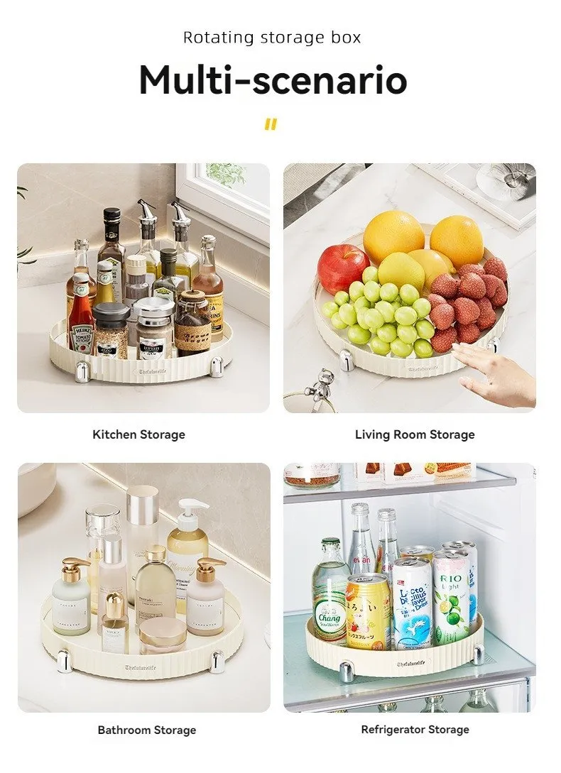 Double deck kitchen spice bottle storage box - rotatable