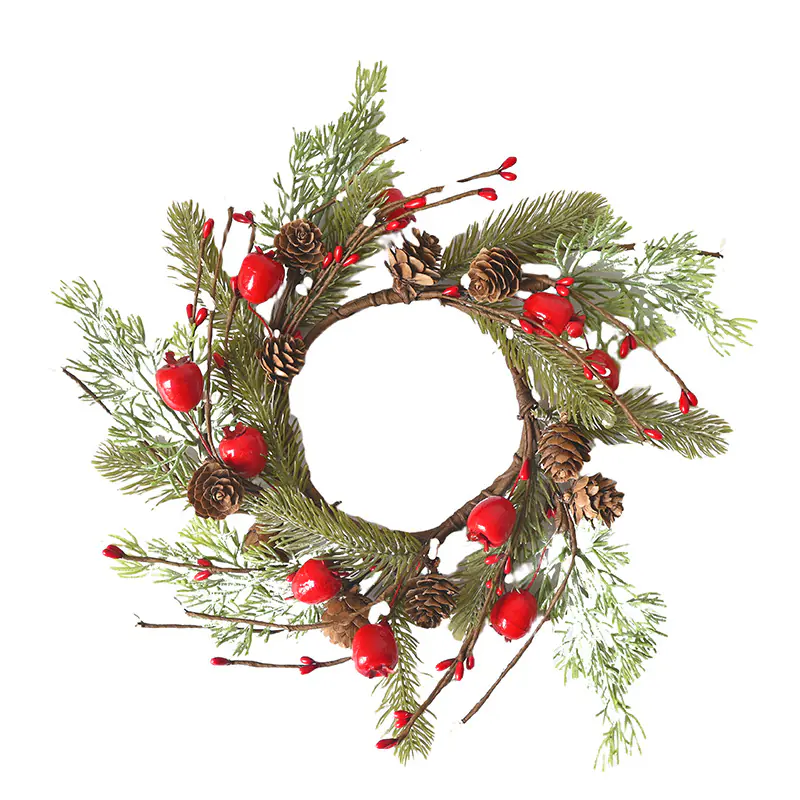 2025 Cross-border New Christmas Wreath decorações Candlestick Candle Wreath