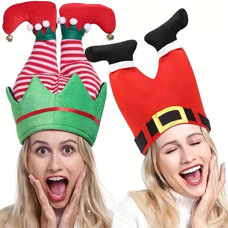Christmas Decoration Party Santa Hats Old Man Elf Clown Pant Leg Hats Party Supplies Gift