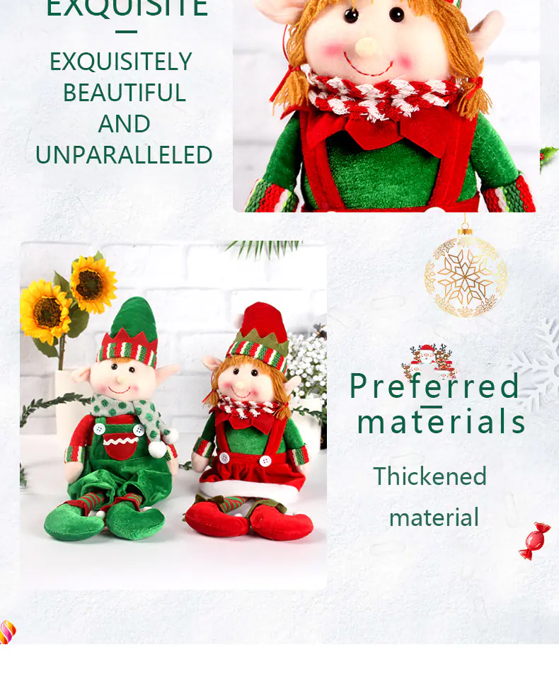 2025 Christmas Hanging Leg Elf Sitting Doll Ornament Children's Gift 2025 Christmas Hanging Leg Elf Sitting Doll Ornament Children's Gift