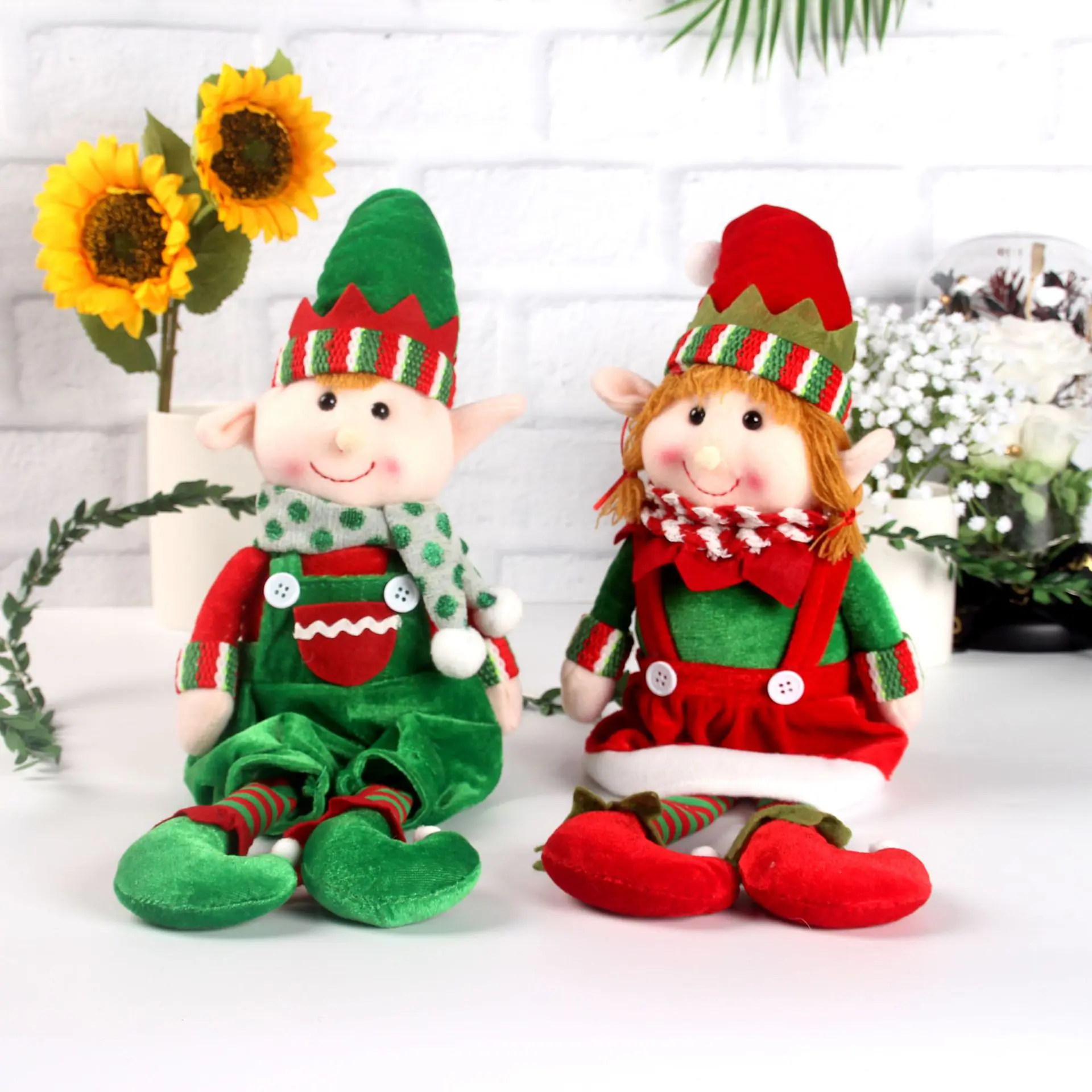2025 Christmas Hanging Leg Elf Sitting Doll Ornament Presente para crianças