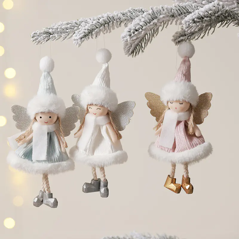 Cross-border New Christmas Cherub Girl Pendant Plush Doll Hanging Christmas Tree Decoration Cross-border New Christmas Cherub Girl Pendant Plush Doll Hanging Christmas Tree Decoration