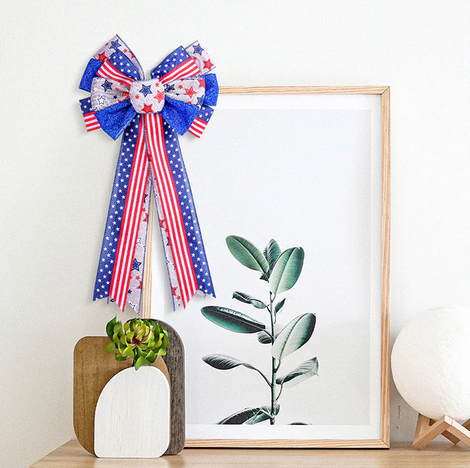 企业微信截图 20250122155237 2025012208001483 American Independence Day Bow Decoration Props Holiday Stars Stripes Bow Ribbon Pendant
