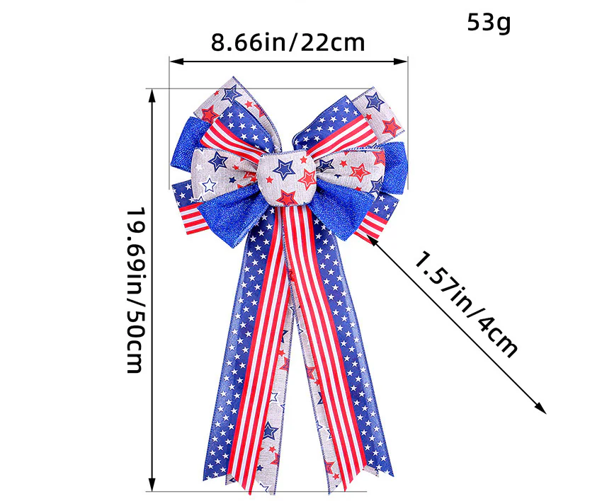 企业微信截图 20250122155252 2025012208001815 American Independence Day Bow Decoration Props Holiday Stars Stripes Bow Ribbon Pendant
