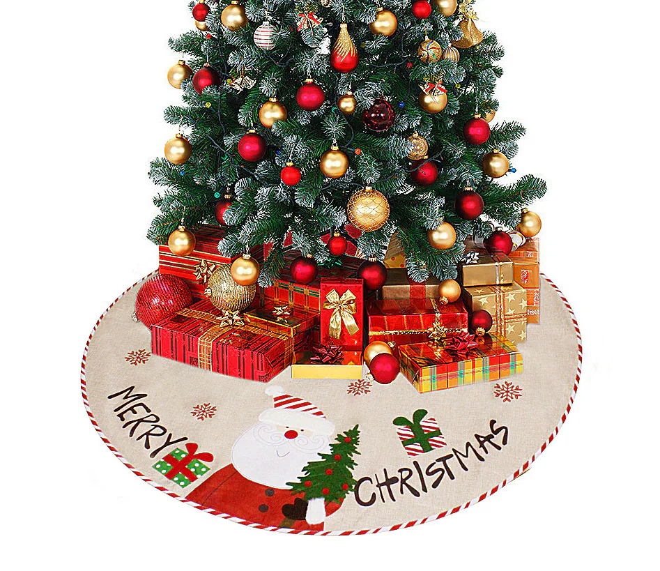 Saia de linho bordada para enfeitar a árvore de Natal Decorações de Natal