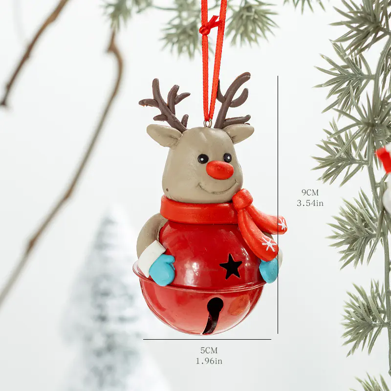 Scandinavian Christmas Bell Pendant Wind Chime Christmas Tree Decoration Small Hanging Ornament