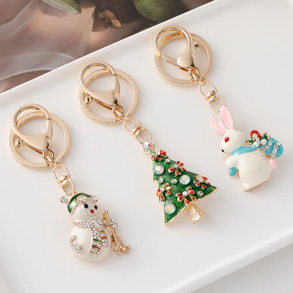 Christmas Series Keychain Cute Metal Pendant Decoration Wholesale Christmas Series Keychain Cute Metal Pendant Decoration Wholesale