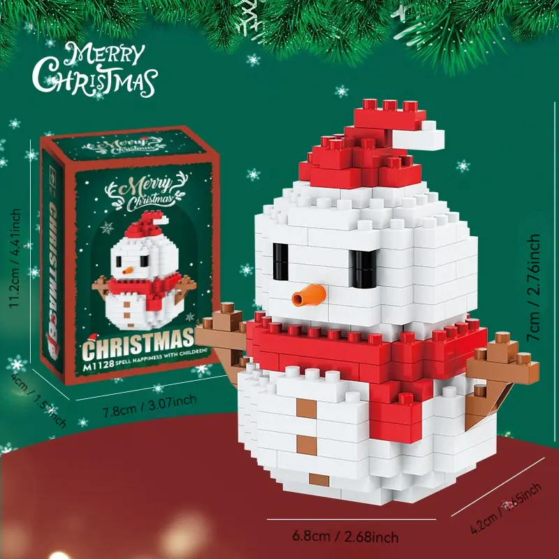 LEGO Sleigh Christmas Tree Old Man Elk Gift Building Blocks compatível com brinquedos montados para crianças