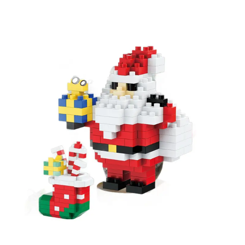LEGO Sleigh Christmas Tree Old Man Elk Gift Building Blocks compatível com brinquedos montados para crianças