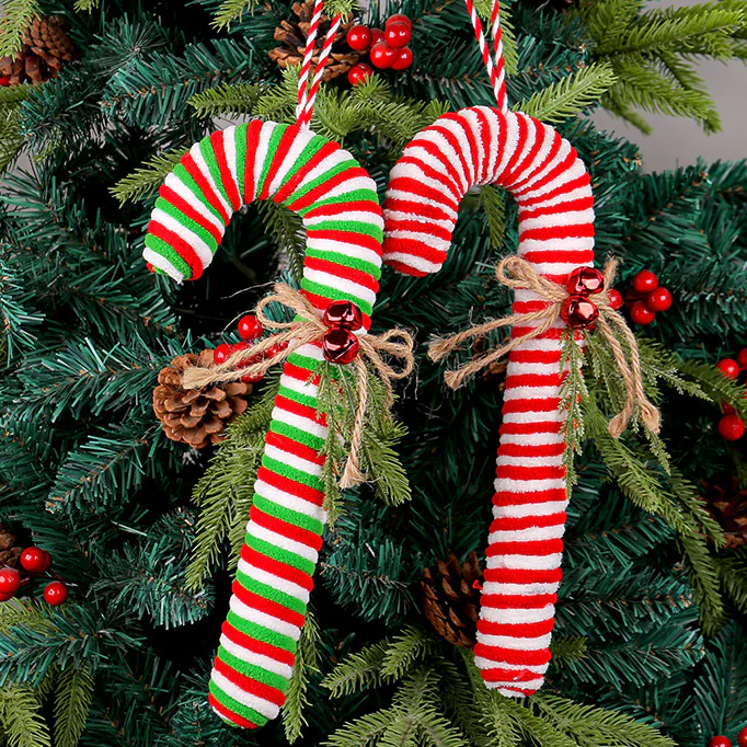企业微信截图 20250205151718 2025020510080263 Candy Christmas Cane Red and White Cane Hook Decoration Christmas Tree Christmas Cane Hanging Decoration Props