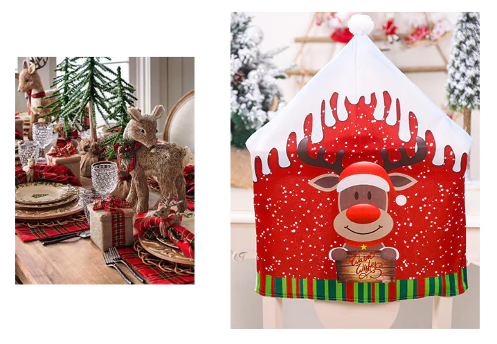  Christmas Chair Cover Snowman Stool Cover Home Decoration