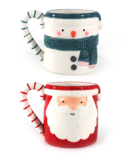 Copo de água de cerâmica Christmas Snowman Cup Santa Claus Holiday