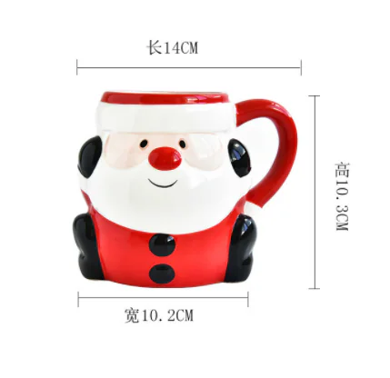 Cartoon Mug Christmas Ceramic Water Cup Santa Claus Cup