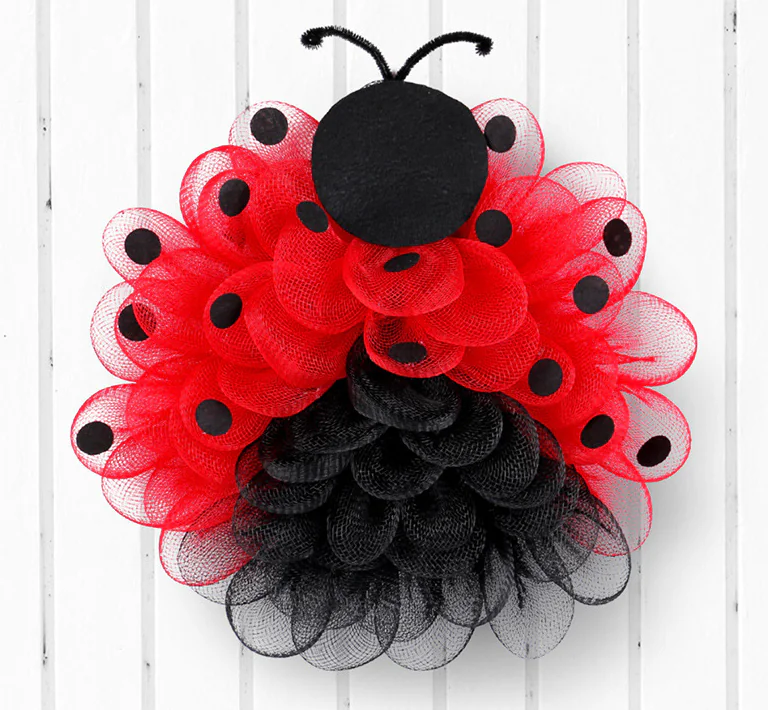 企业微信截图 20250207142102 2025020706302119 Ladybug Mesh Wreath Door Hanging Independence Day Cute Bee Wreath Window Decoration