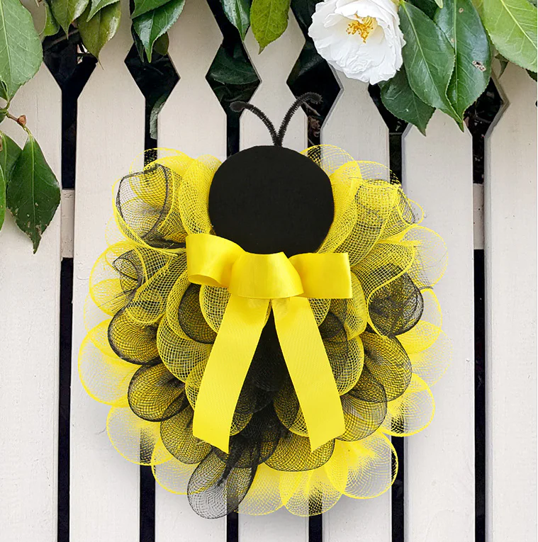企业微信截图 20250207151757 2025020707220953 Bee Mesh Wreath Hanging Easter Scene Props