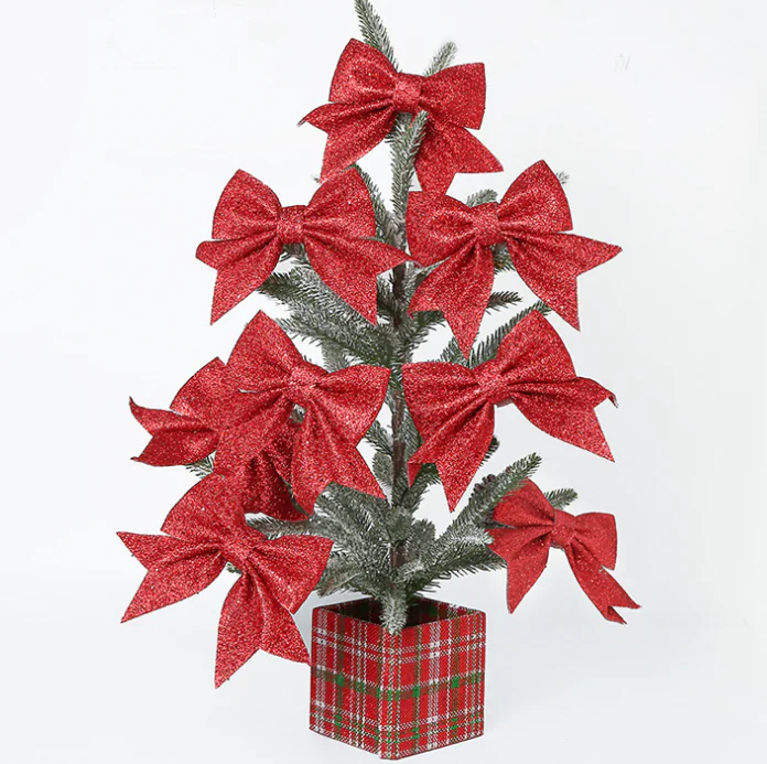 Christmas Bow Small Bow Christmas Tree Decoration Bow Pendant