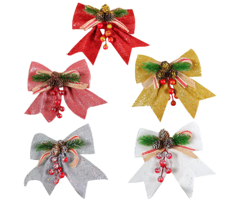 Arco de Natal Fantastic Bow Decoração de Árvore de Natal Pingente Presente