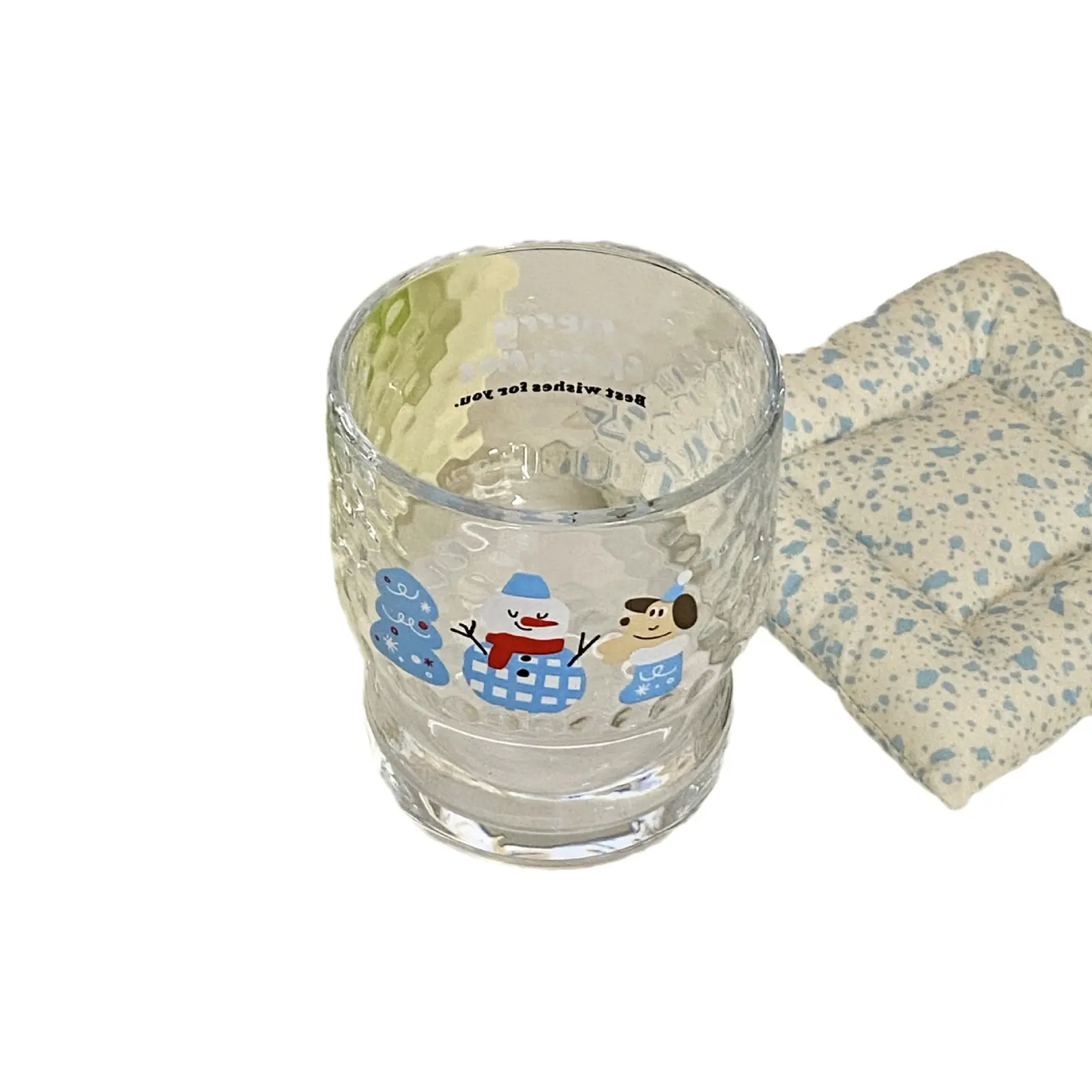 Ins Christmas Atmosphere Glass Cup Cute Snowman Cartoon Juice Cup Milk Cup Breakfast Cup