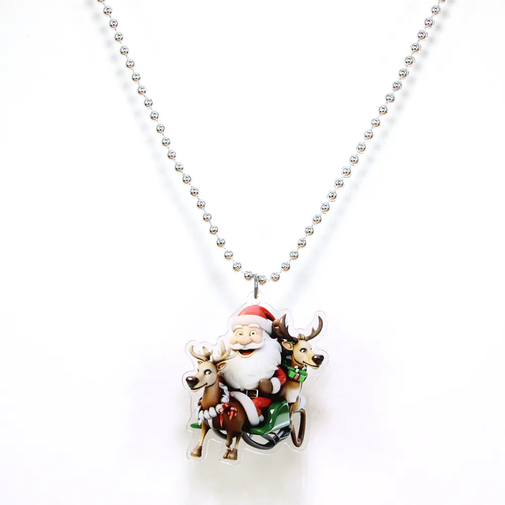 Original Christmas Ornaments Children's Jewelry Pendants Decorations Acrylic Necklace Small Gifts