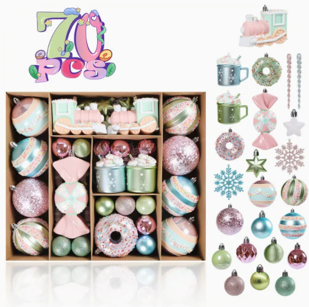 Macaron Navidad Decoraciones navideñas coloridas Adornos para el árbol de Navidad