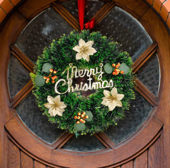 Christmas Flower Wreath Door Hanging Christmas Decoration