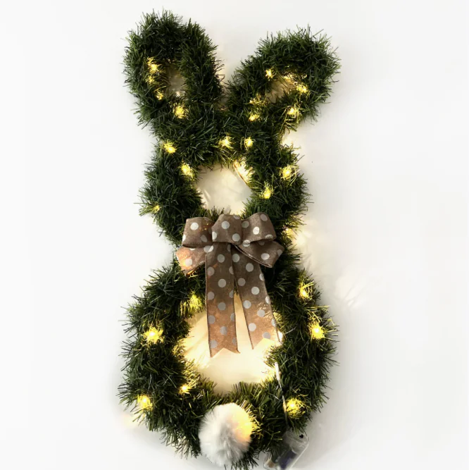 New Bow Rabbit Wreath Christmas Decorations