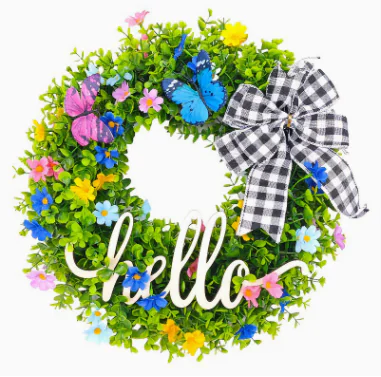 Placa de boas-vindas com guirlanda de Natal Decoração de porta Pingente