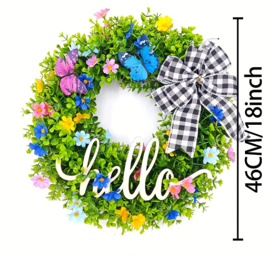 Christmas Wreath Welcome Sign Door Decoration Pendant