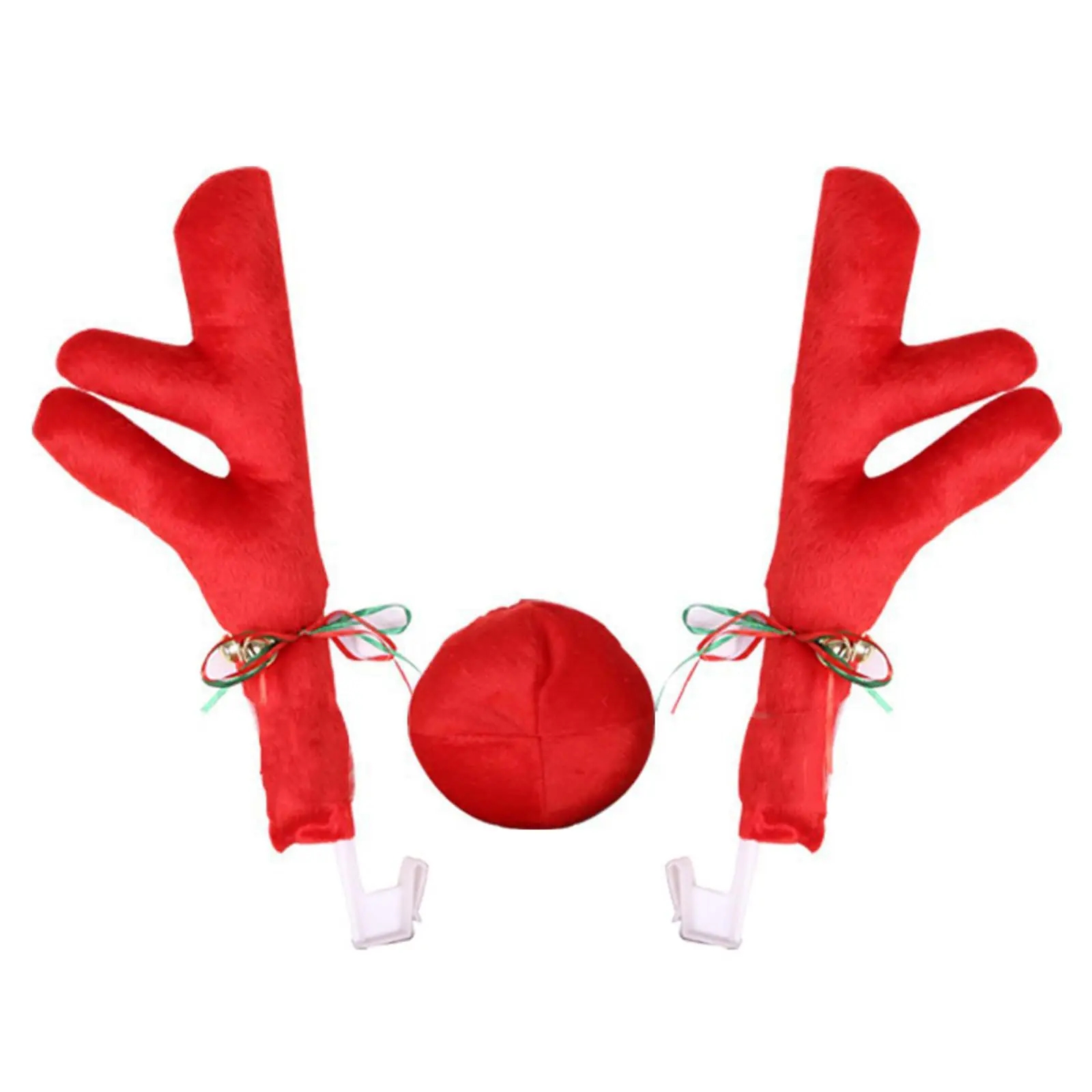 Christmas Car Antler Short Plush Holiday Luminous Bell Decorations (Decorações com sinos luminosos para carros de Natal)