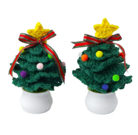 Árvore de Natal de crochê feita à mão - Presente de Natal