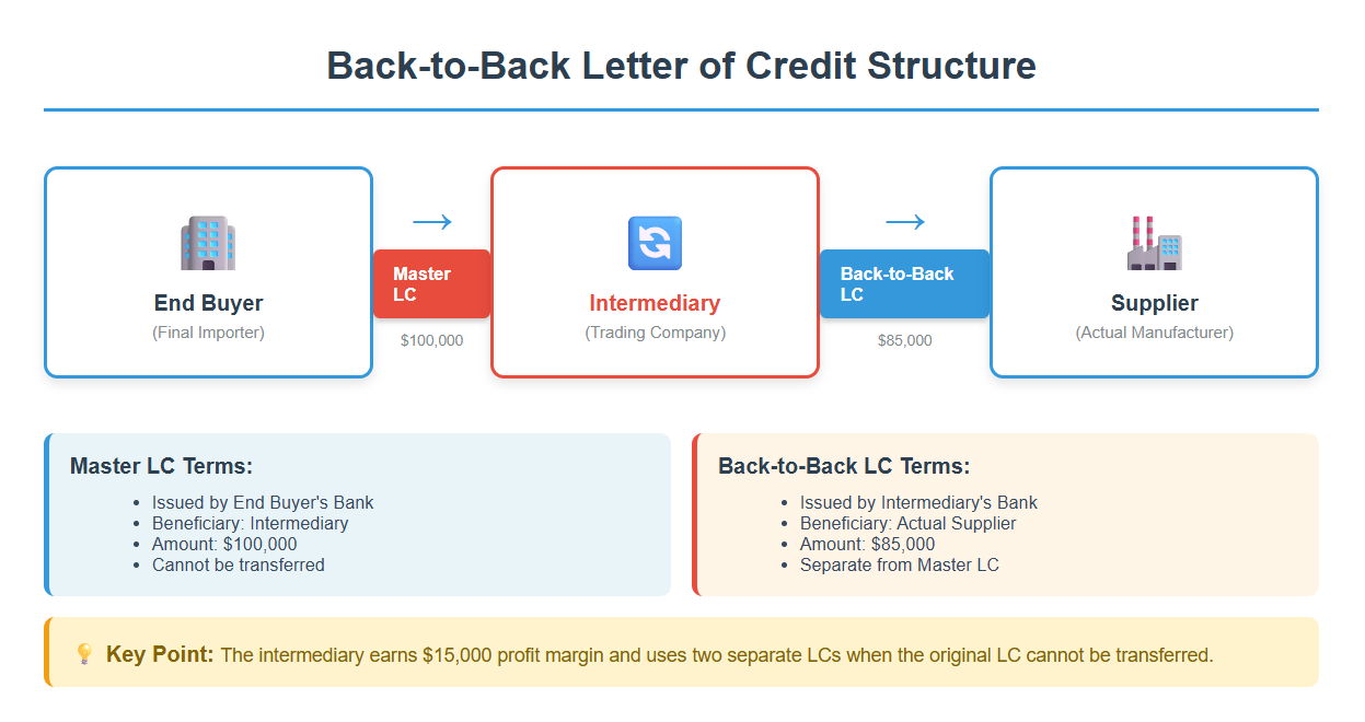 Diagram showing back-to-back LC structure with intermediary